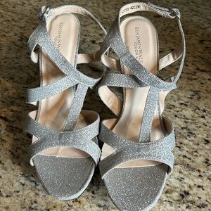 Benjamin Walk Silver Glitter Platform Sandals